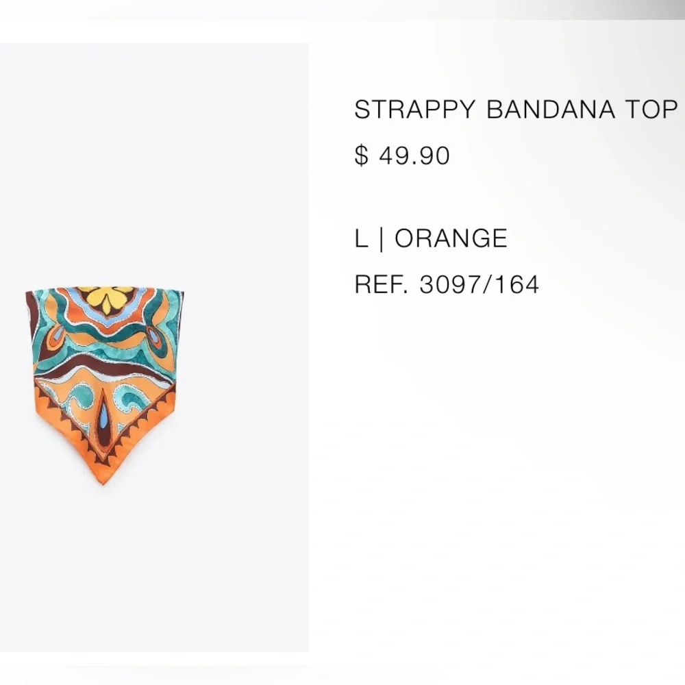 Orange and Teal Patterned Women's Pants and top set - Picture 4 of 4
